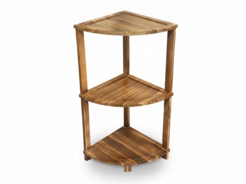 Premium 3-Tier Acacia Wood Corner Shelf